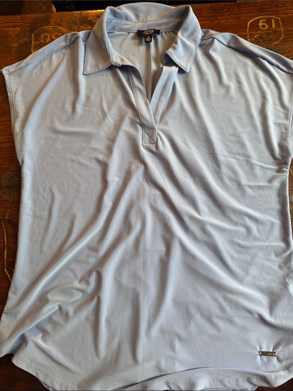 Jones New York Light Blue Polo Shirt